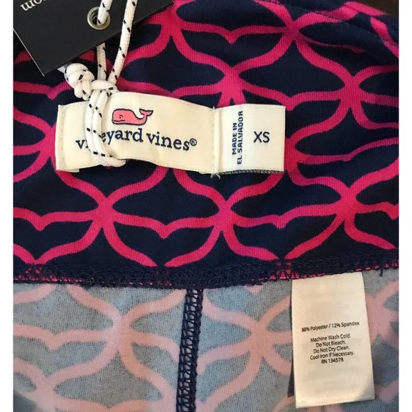 Vineyard Vines Whale Tail Around Town Patterned Leggings - Size EX Small - NWT - Picture 5 of 13